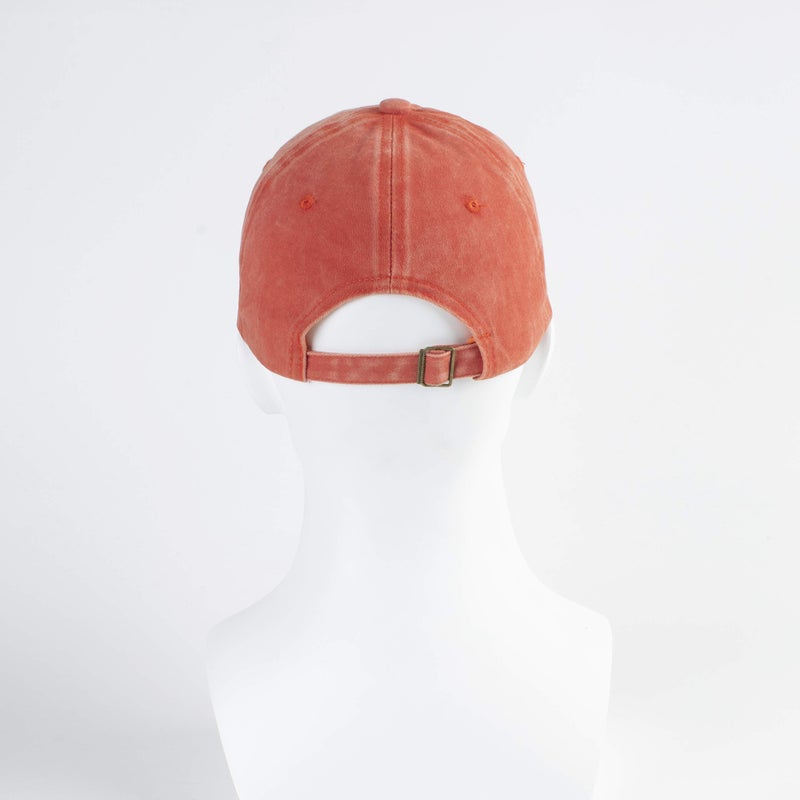 LANGZHEN Unisex Baseball Cap 100% Cotton Fits Men Women Washed Denim Adjustable Dad Hat(Orange, Large) - Image 5